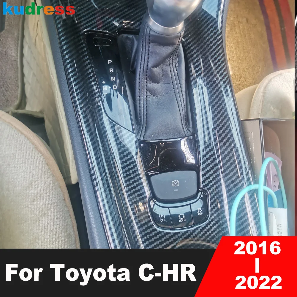 Für Toyota CHR C-HR 2016-2020 2021 2022 Carbon Faser Auto Center Konsole Getriebe Shift Box Panel Abdeckung trim Innen Zubehör