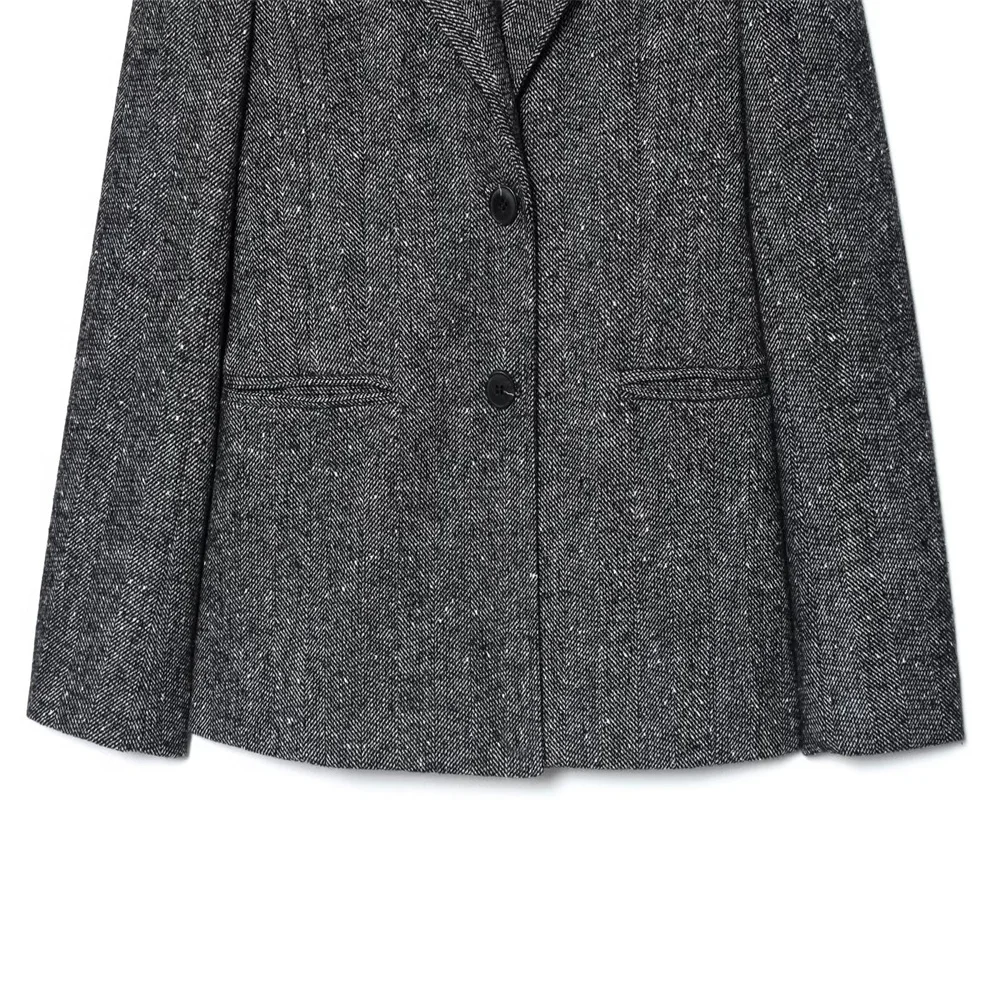 خريف جديد المرأة المخلوطة تنورة قصيرة نمط تنحنح سترة البدلة والسراويل عالية الخصر #6