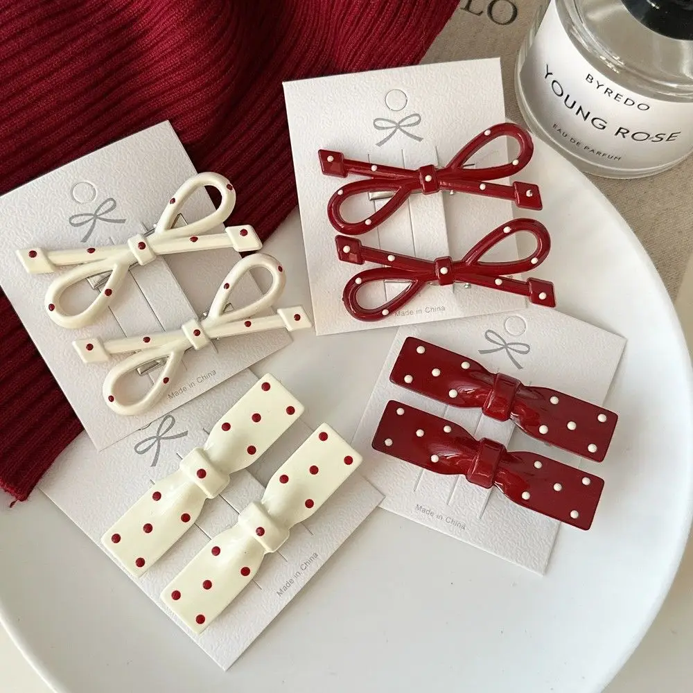 

Women's Hair Clip Ankela Red Polka Dot Bow Hair Accessory for Sweet and Cute Appearance Girl Hair Accessoires
