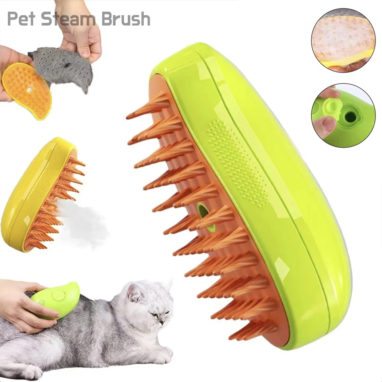 

3 in 1 Cat Brush Pet Steam Brush for Cats Spray Against Flying Hair Comb Dog Grooming Massage and Bath Cat Supplies Rechargeable