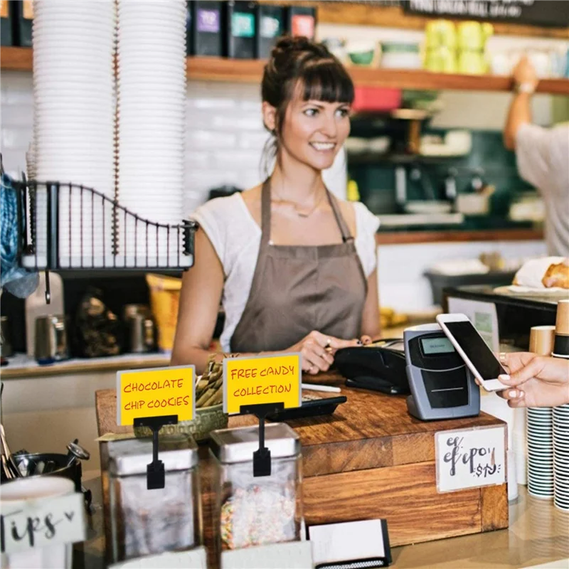 60 шт. регулируемый пластиковый держатель для вывески, клипсы в стиле двойной головки, зажимы для дисплея, вращающийся знак повторного использования, ценник для магазина