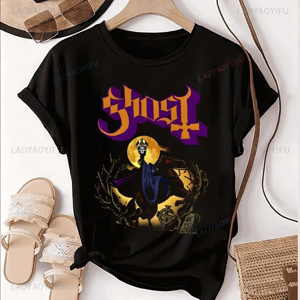 New Swedish Ghost Rock Band Printed T-shirt Top Ghost Band Trend Short Sleeve Unisex Shirt Pattern Large T-shirt