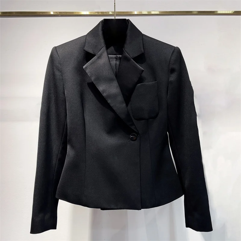 

Женская куртка, новый асимметричный облегающий крой, женское пальто на осень 2022, высококачественный женский пиджак из смесовой шерсти, верхняя одежда y2k