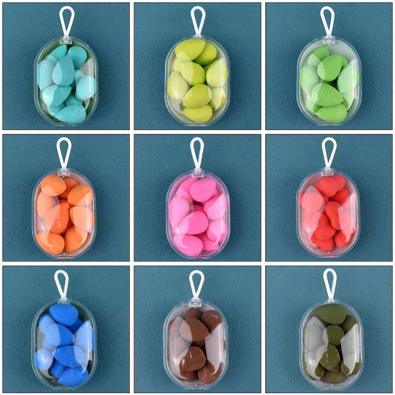 8/12 pezzi mini uovo per trucco piccola spugna Puf cosmetici carini soffio portatile morbido spugna per trucco viso strumenti di bellezza a doppio uso bagnati e asciutti