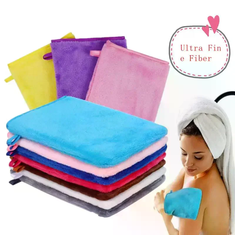 1 Pcs Colorful Makeup Remover Cleansing Gloves Reusable Soft Microfiber Face Care Towel Beauty Facial Cleansing Cloth Skin Care