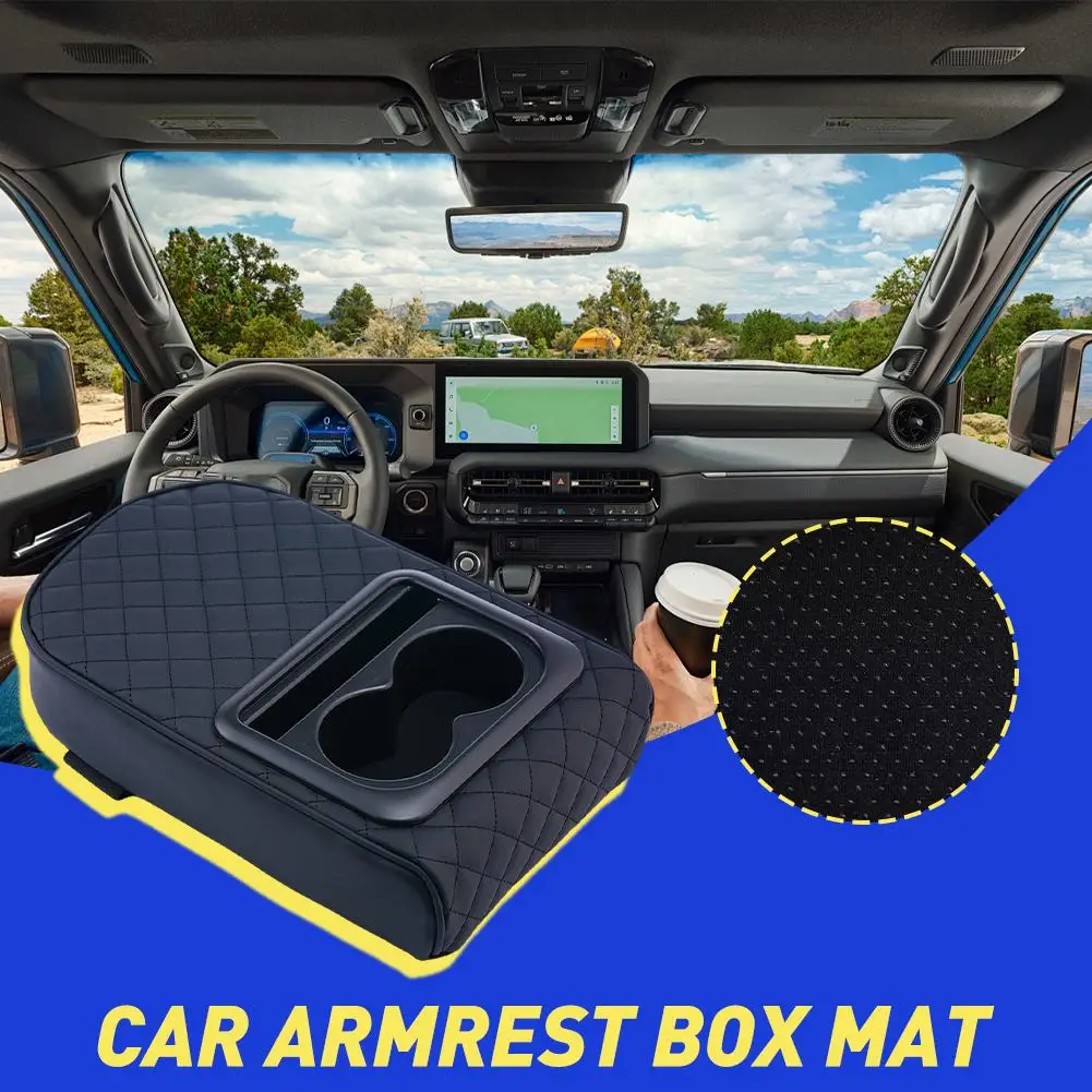 

Подушка для подлокотника центральной консоли автомобиля с подстаканником из пены с эффектом памяти, подушка для подлокотника автомобиля, держатель для телефона, сумка для хранения для Mos D9t3