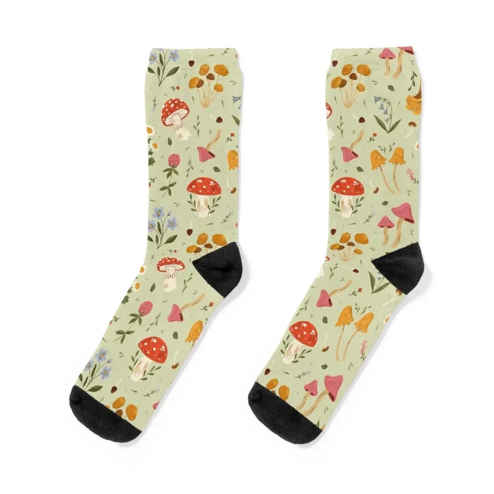 Mushrooms and Wildflowers Socks sports and leisure winter thermal Men's Socks Luxury Women's