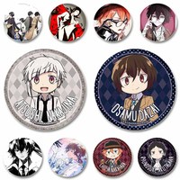 Anime Lapel Pins, Cute Cartoon Brooches, Badge for Bag Hat, Jewelry Gifts, Nakajima Dazai Osamu Nakahara Chuya, 58mm