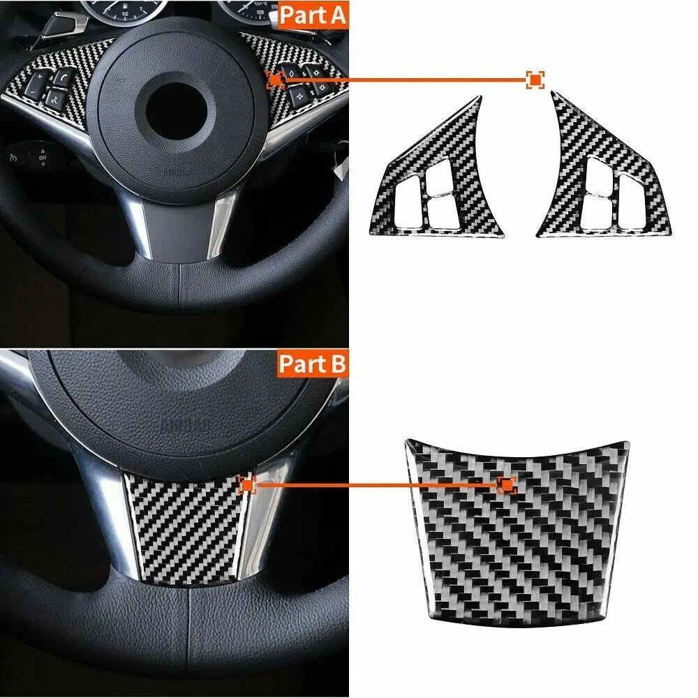 

Carbon Fiber Car Steering Wheel Trim Cover For BMW 6 Series E63 E64 2004-2010