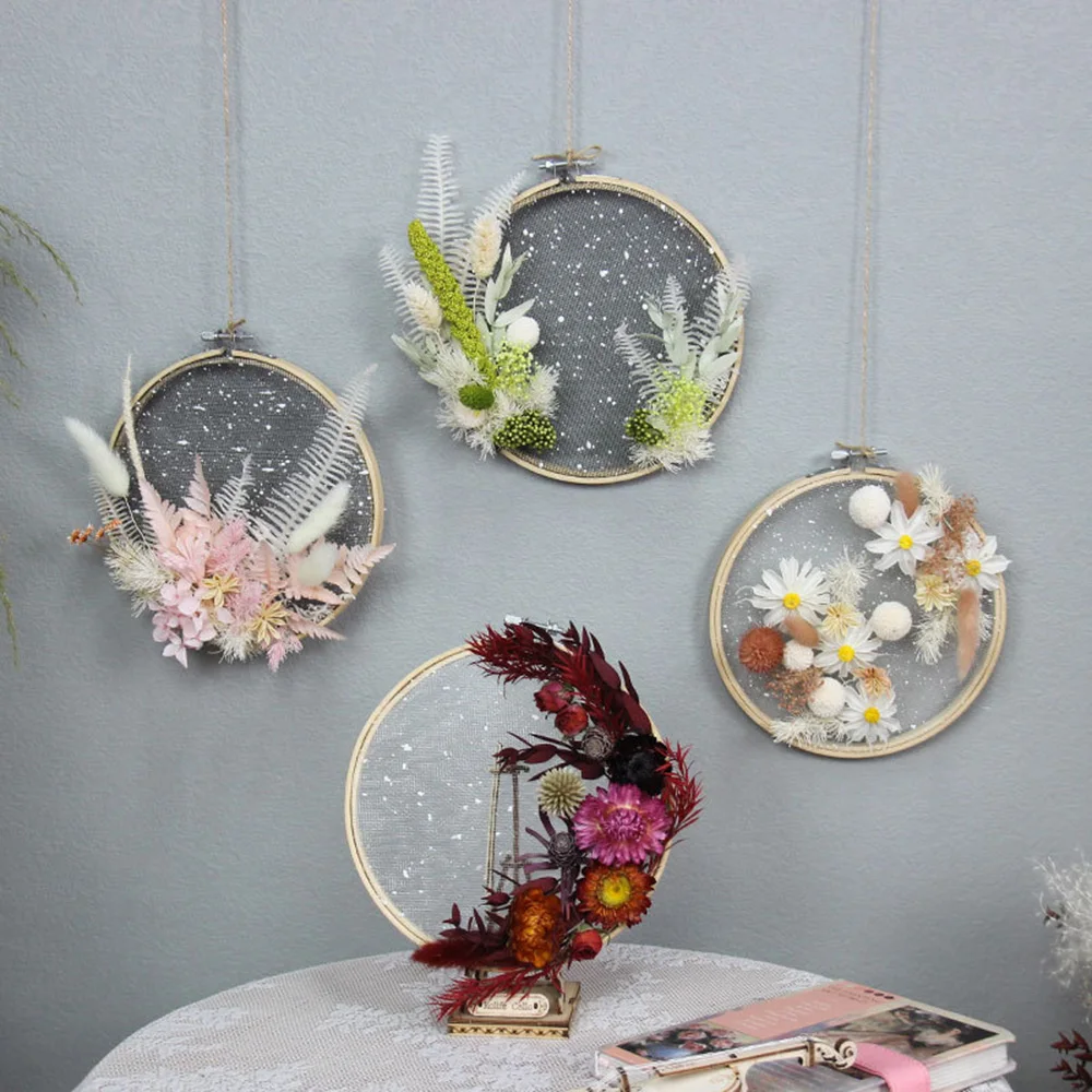 

Lychee Life Dried Flower Wreath DIY Material Set Artificial Plants Home Wedding Christmas Party Decor Hanging Arrangement