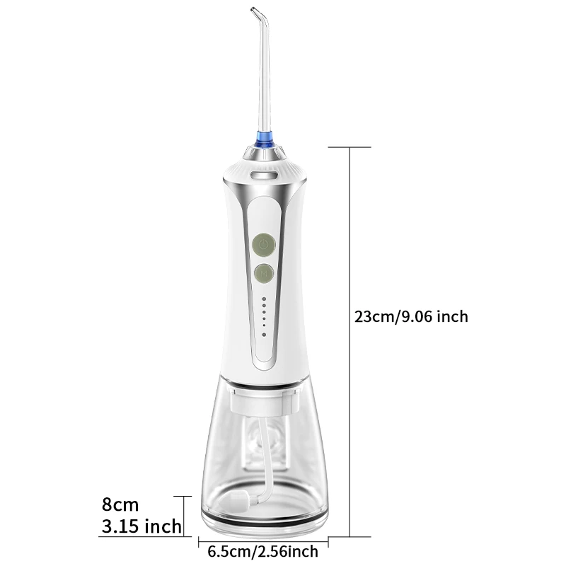 H2ofloss Cordless Portable Water Flosser Dental Water Jet High Pressure Oral Irrigator 2500mAh 5 Modes 5 Tips for Teeth Cleaning