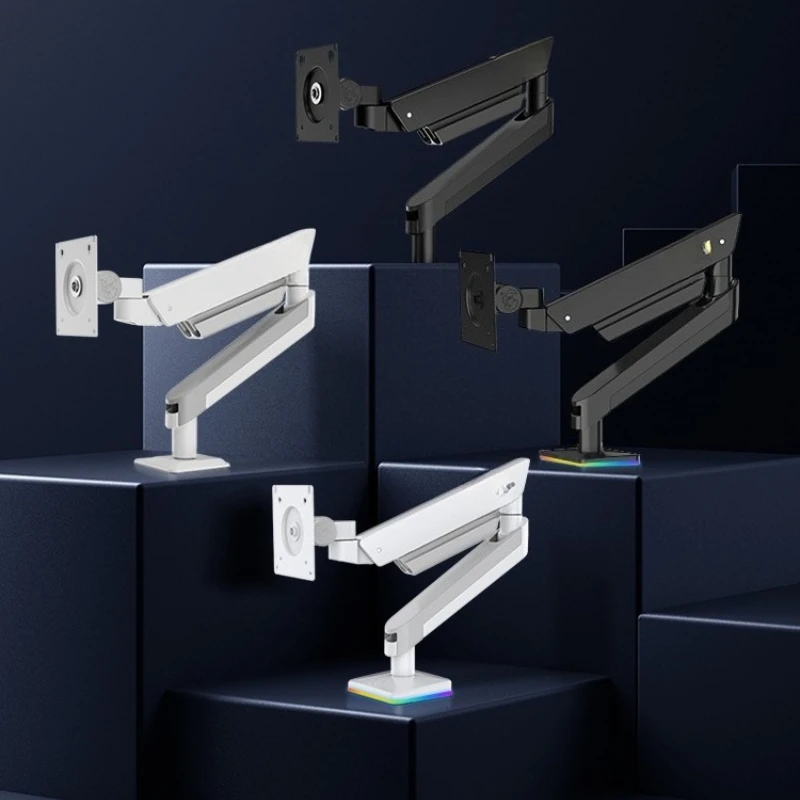 

Desktop computer monitor heightening suspension support robotic arm SP300 white black bracket table