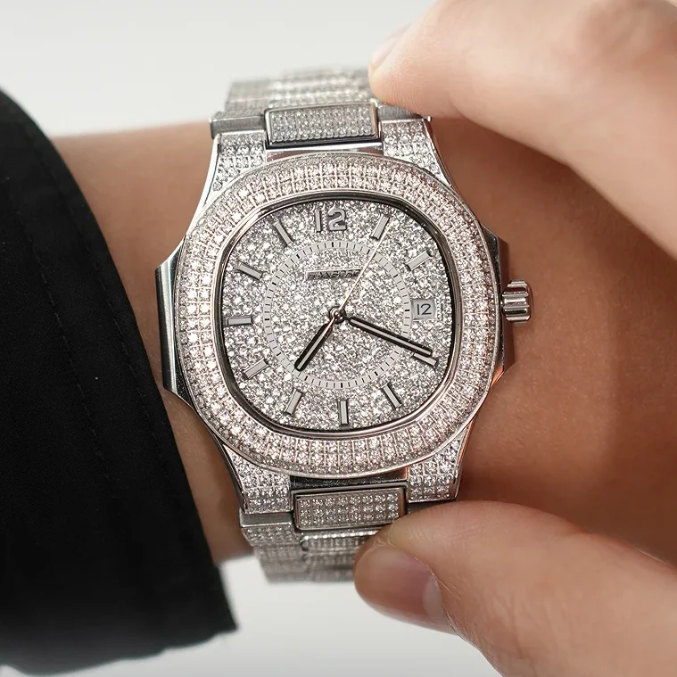 هانبورو ساعة أوتوماتيكية للرجال 38 مللي متر ساعة يد ميكانيكية مربعة مضيئة 50 متر مقاومة للماء ميوتا 8215 حافظة كريستال كاملة #2