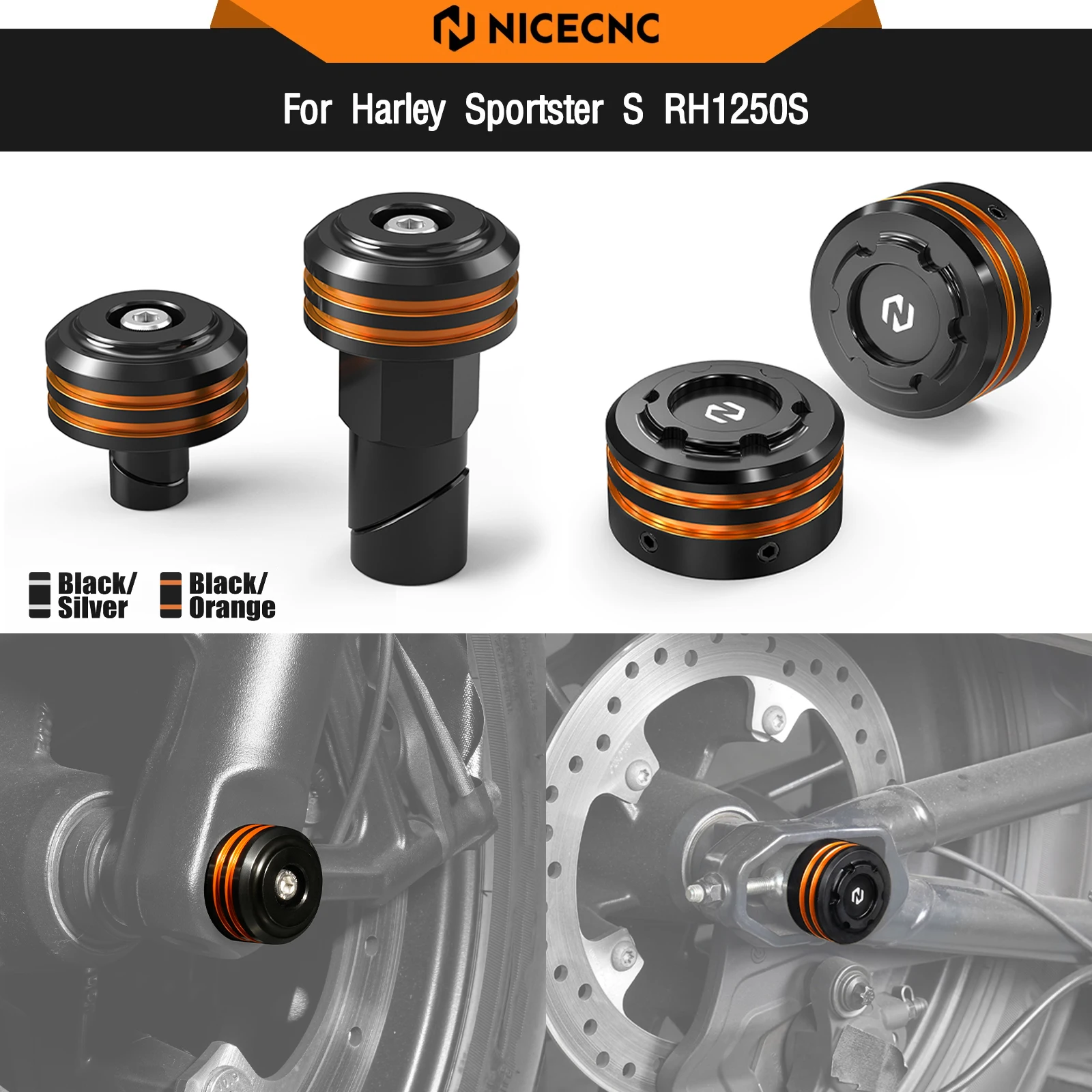For Harley Sportster S RH1250S 2021-2024 Front Rear Axle Nut Covers Pan America 1250	RA1250 Special RA1250S CVO RA1250SE 2024