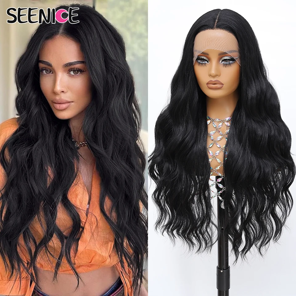 

Curly Synthetic Lace Front Wigs For Women 28 inches Soft Natural Wavy Ombre Blonde Ginger Highlight Cosplay Wigs Heat Resistant