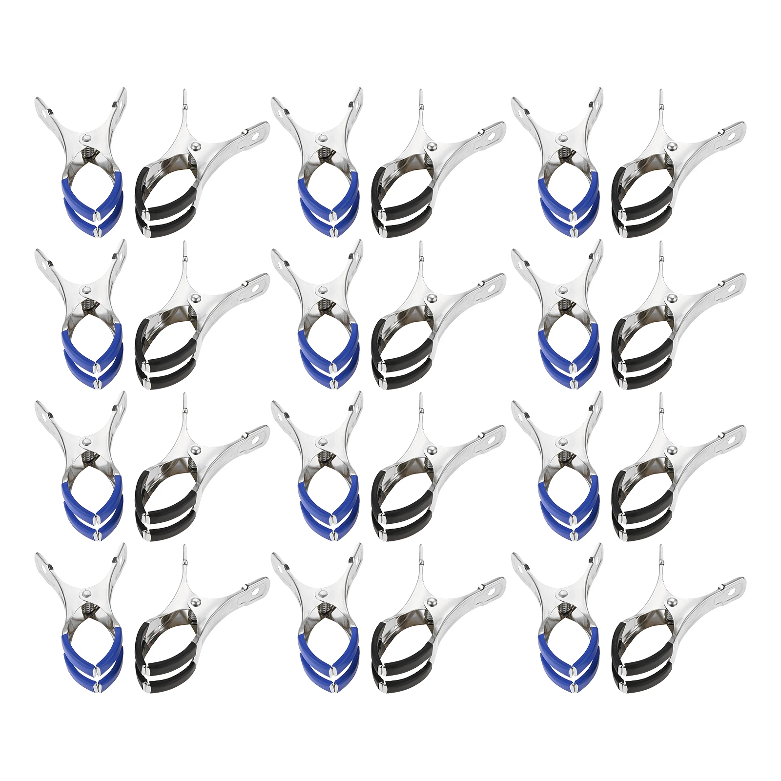 12pcs Metal Clips for Pool Cover Mounting Clip W/ Protective Film Clamping Clamp for Above Ground Pool Blue/black