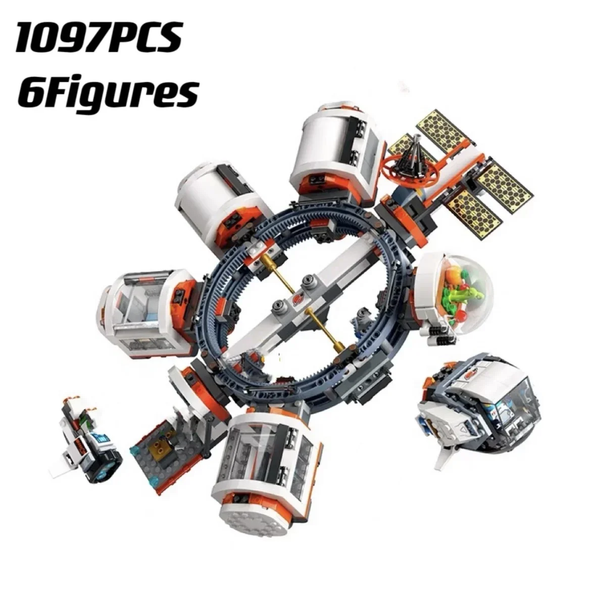 City Modular Space Station Compatible 60433 Building Block Toys satellite Space train Creative Bricks Gifts for Boys Girls