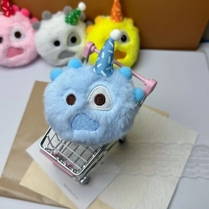 Cute Plush Keychain 4 Pack Kawaii Mini Plush Toy Pendant Party Cone Hat Bag Charm Charm Backpack Decoration Gift for Girls - view 5
