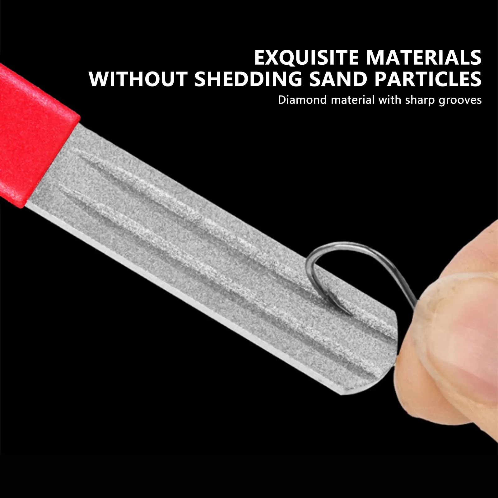 1/2pcs Fishing Hook Sharpener Anti-skid Portable Three grooves Sharpeners EDC Grinder Accessories for Fishing Tools