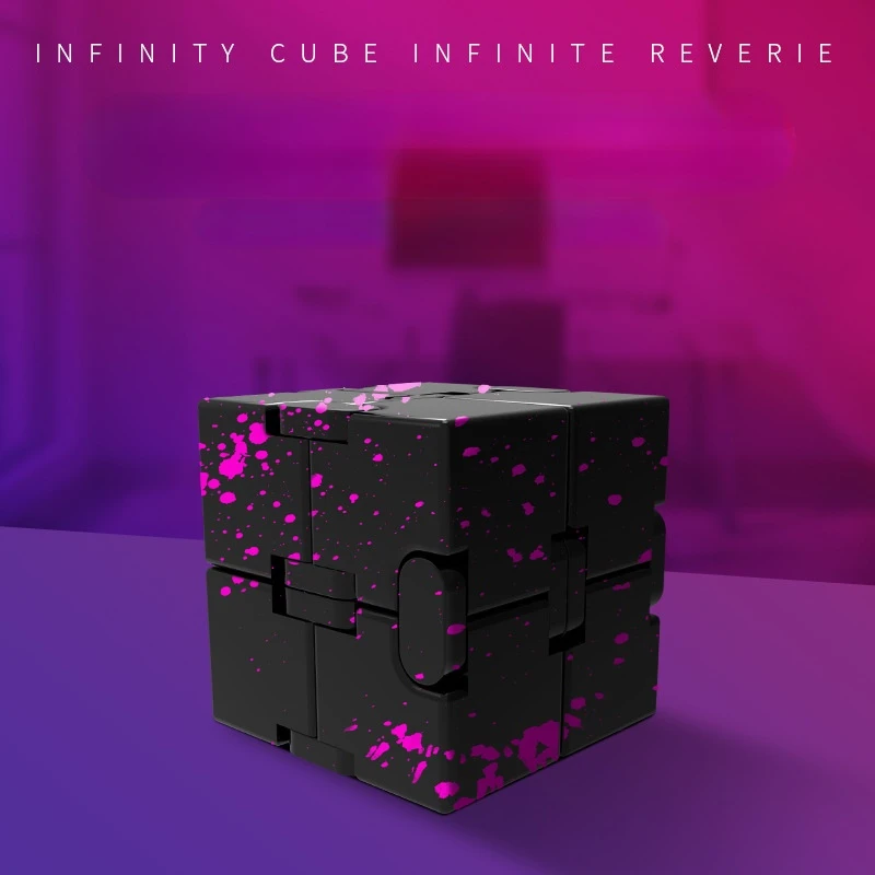 Infinity Magic Figet Cube Finger Toy Aluminum Alloy Metal Office Square Camouflage Flip Cubic Stress Relief Desk Toys Cool Gift