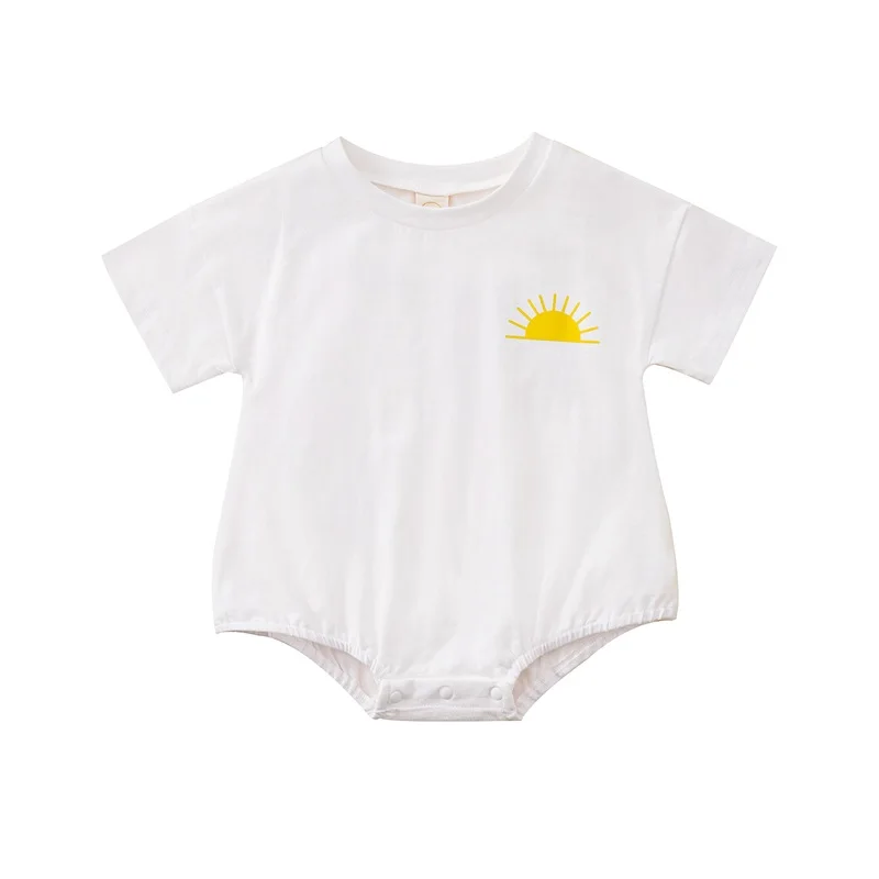 

Infant Baby Boys Girls Romper Sun Print Short Sleeve Crew Neck Jumpsuits Summer Casual Bodysuits