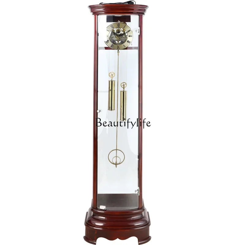 

Polaris perspective heavy hammer zipper movement floor clock solid wood living room mechanical pendulum clock