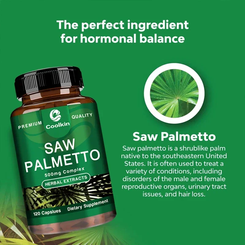 Saw Palmetto - DHT Blocker, Urinary Health and Prostate Support Supplement, Prevents Hair Loss