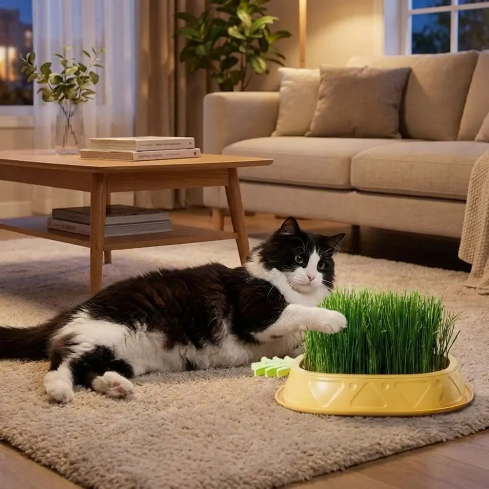Pineapple Shape Cat Grass Planting Box Removable Plastic Cat Grass Germination Kit Soilless Hydroponic Cat Grass Planter