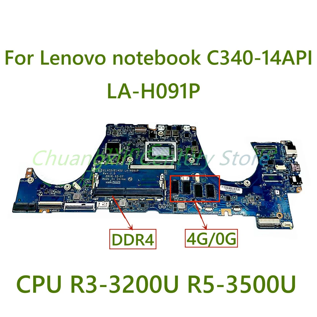 

LA-H091P is applicable For Lenovo notebook C340-14API optional CPU and memory 100% tested OK before shipment