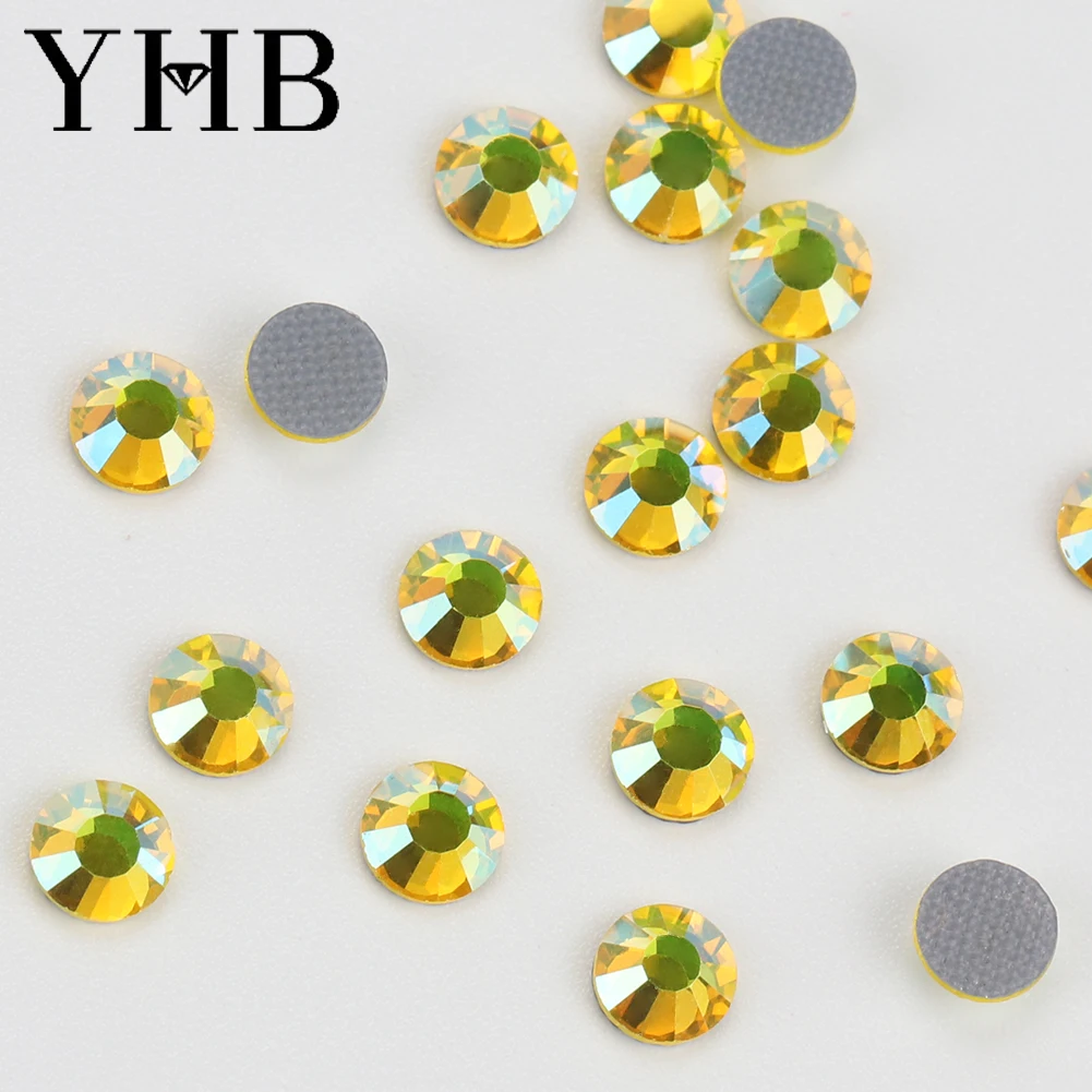 YHB 101-178AB High Quality Crystal electroplating Flatback Hotfix Rhinestones For Shoes Bags Garment Decoration DiY