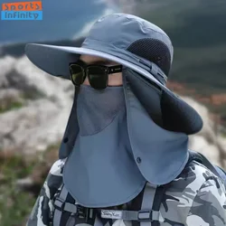 Sombrero de protección solar para hombre, gorra de protección solar para deportes al aire libre, trabajo, escalada, pesca, senderismo, con máscara de protección solar