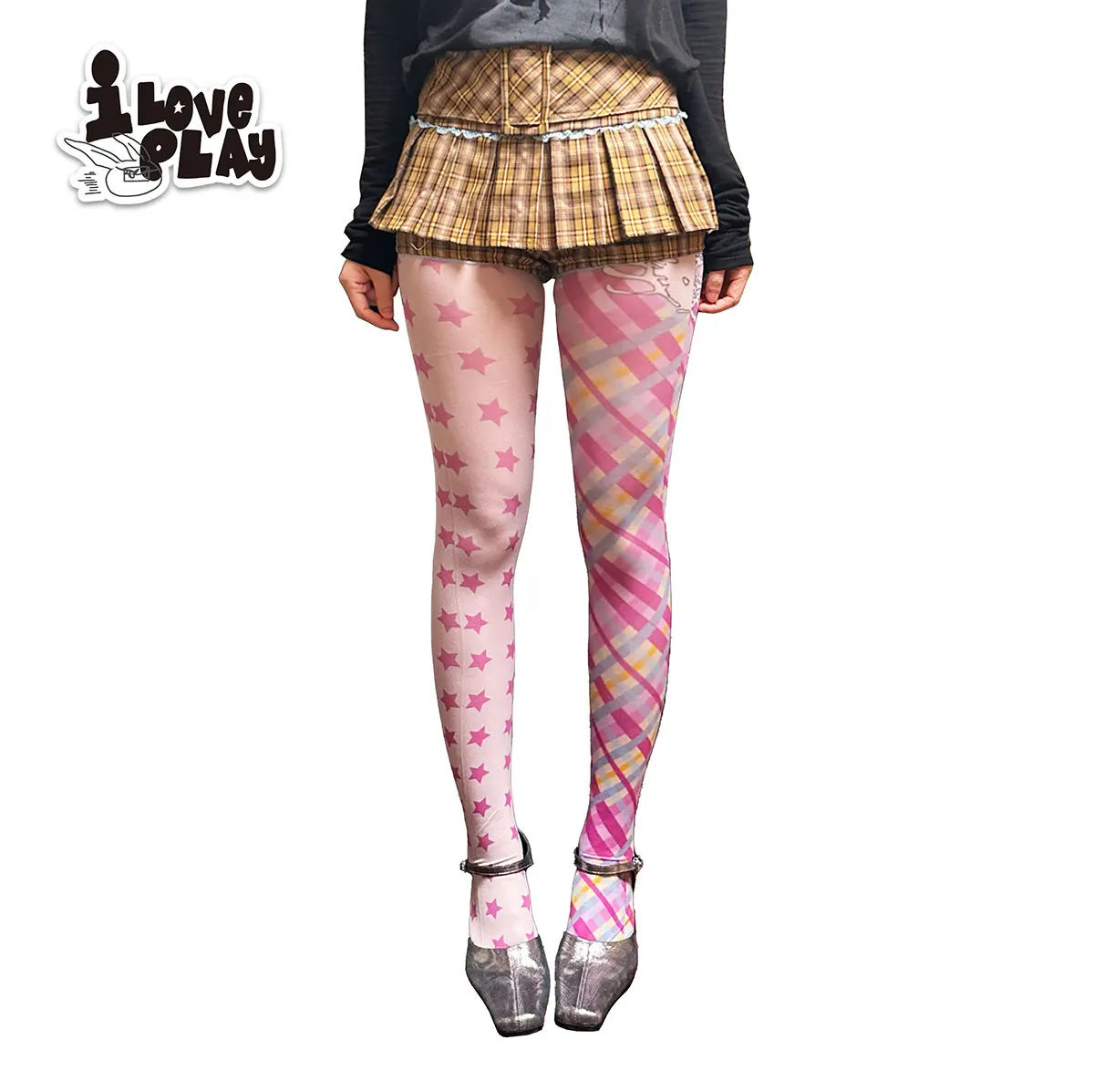loveplayshop-y2k-printed-irregular-star-plaid-silk-stockings-small-audience-design-women's-leggings-four-seasons-universal