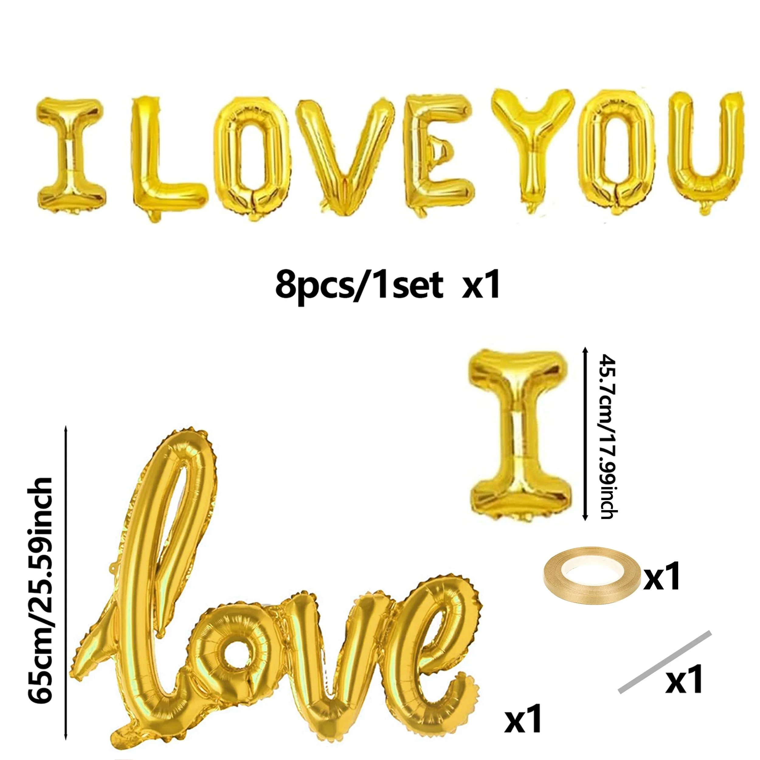 16 Zoll „I Love You“ Buchstabenbanner, große Liebesdekorationsballons für Hochzeitssaison, Verlobung, Brautgeschenk, Muttertag – Detail 4