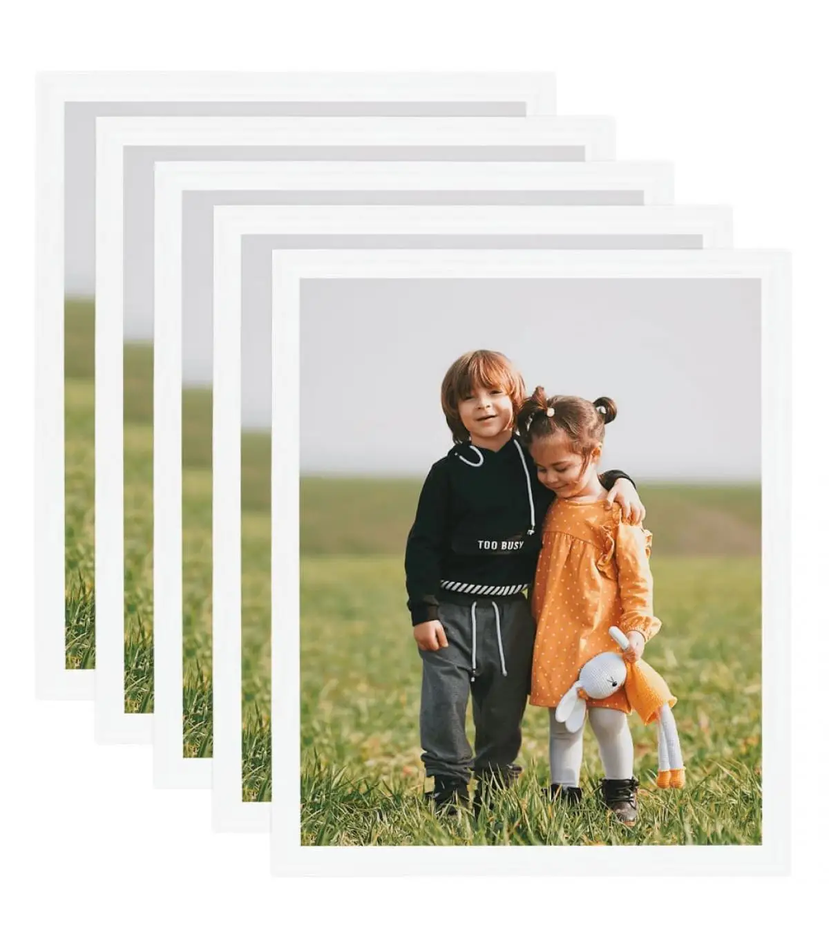 5 PCs white MDF 50x60 cm wall/table collage photo frames