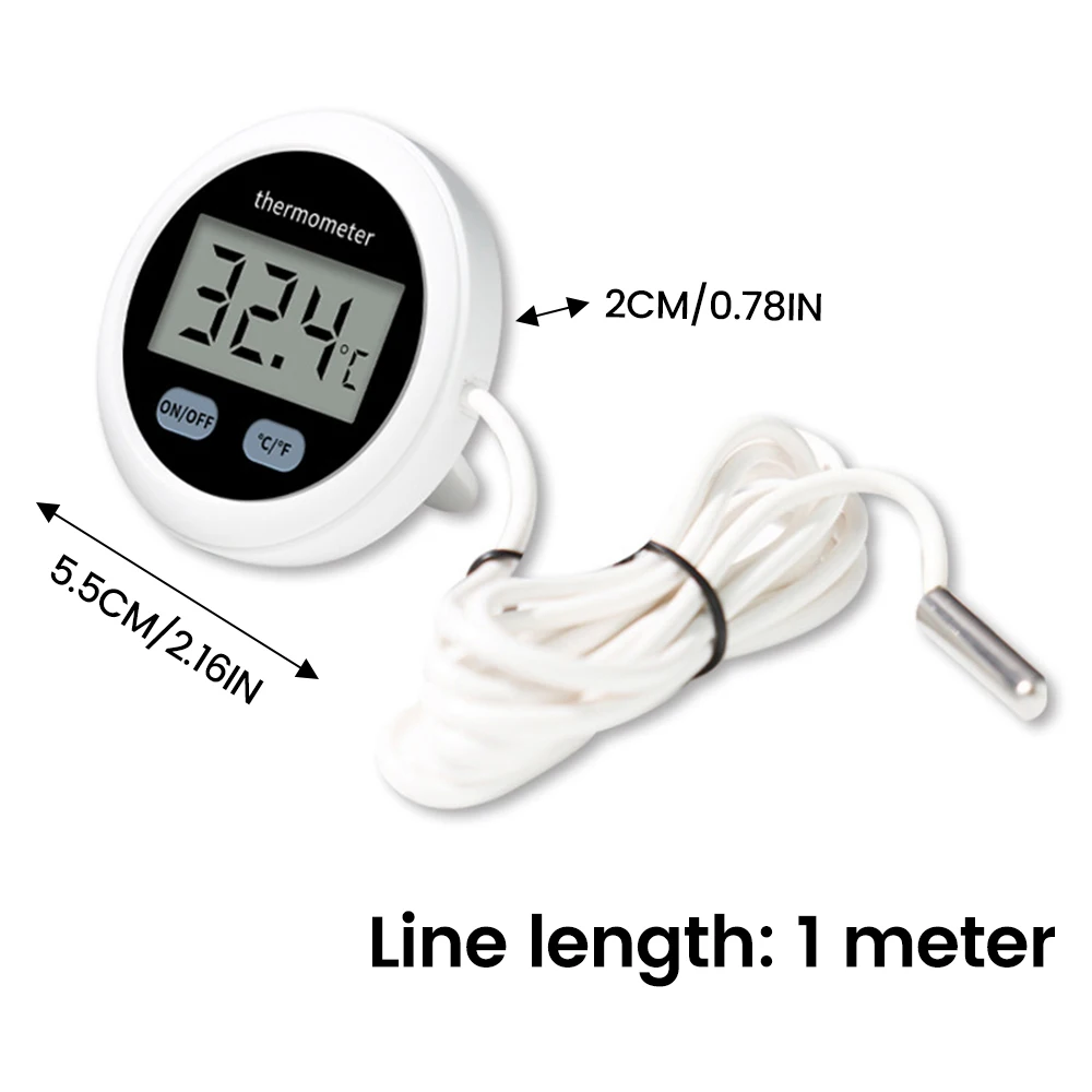 Mini okrągły termometr LCD cyfrowy termometr czujnik temperatury monitora dla akwarium ~ + 110 ℃