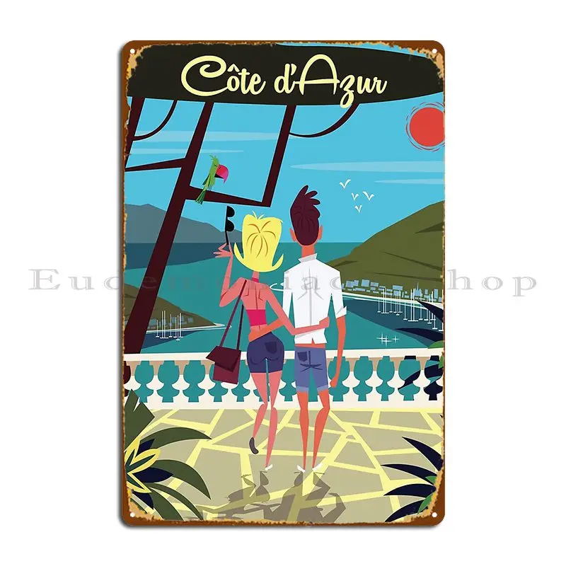 Cote D Azur Poster Metal Sign Cinema Wall Decor Wall Decor Club Create Tin Sign Poster