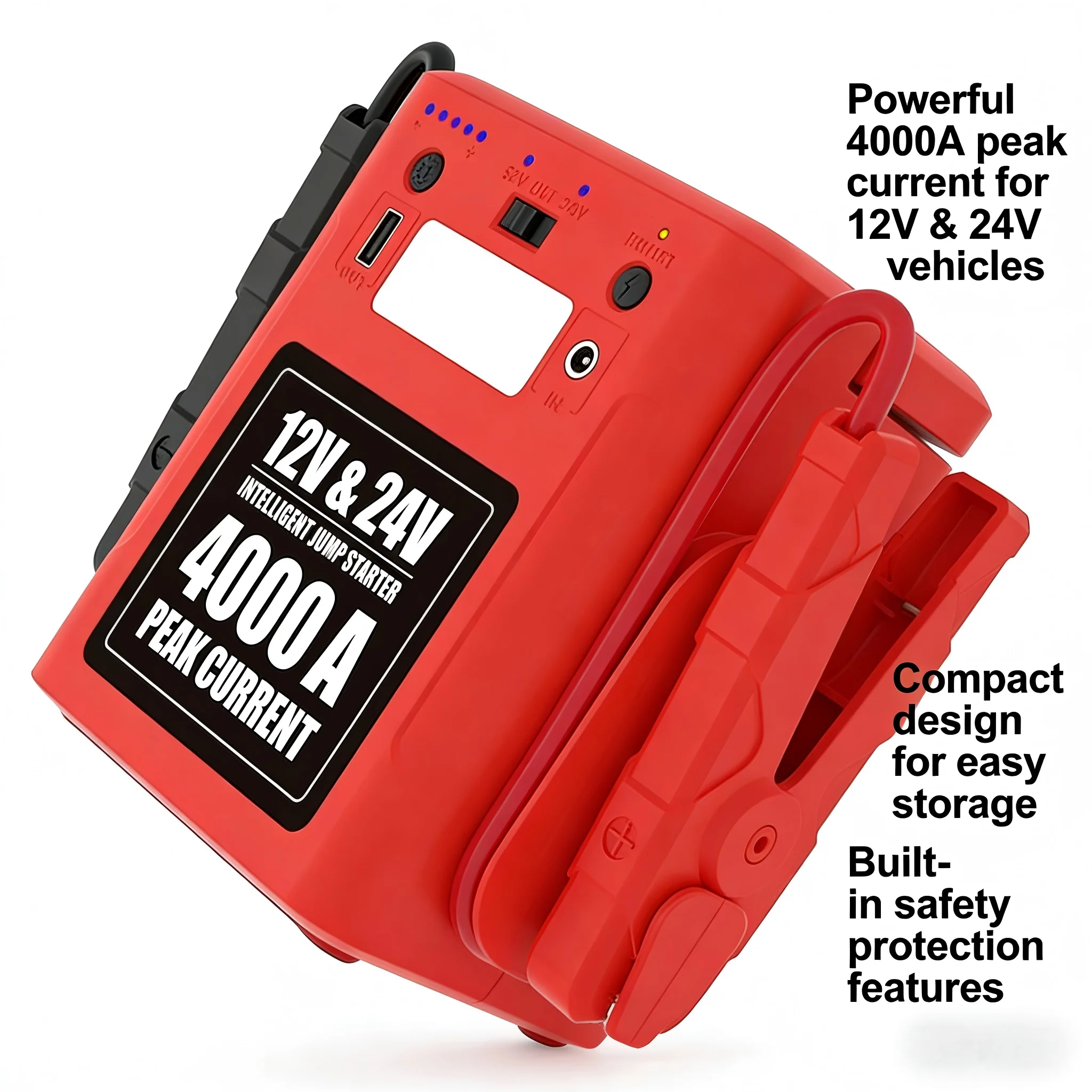 Portable 4000A 12V/24V Heavy D - Car Jump Starter 12V 24V Truck recension och pris