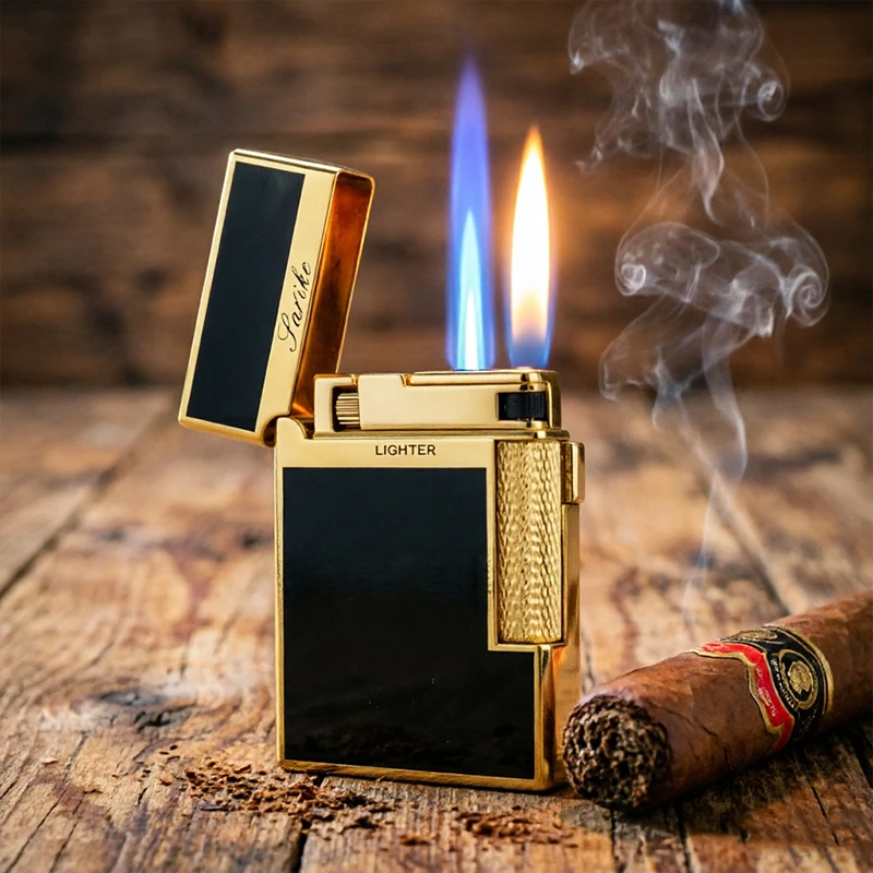Creative Plasma Arc Metal Lighter Luxury Double Flame Butane Lighter Jet Flame Windproof Cigarette Ignitor Smoking Accessories