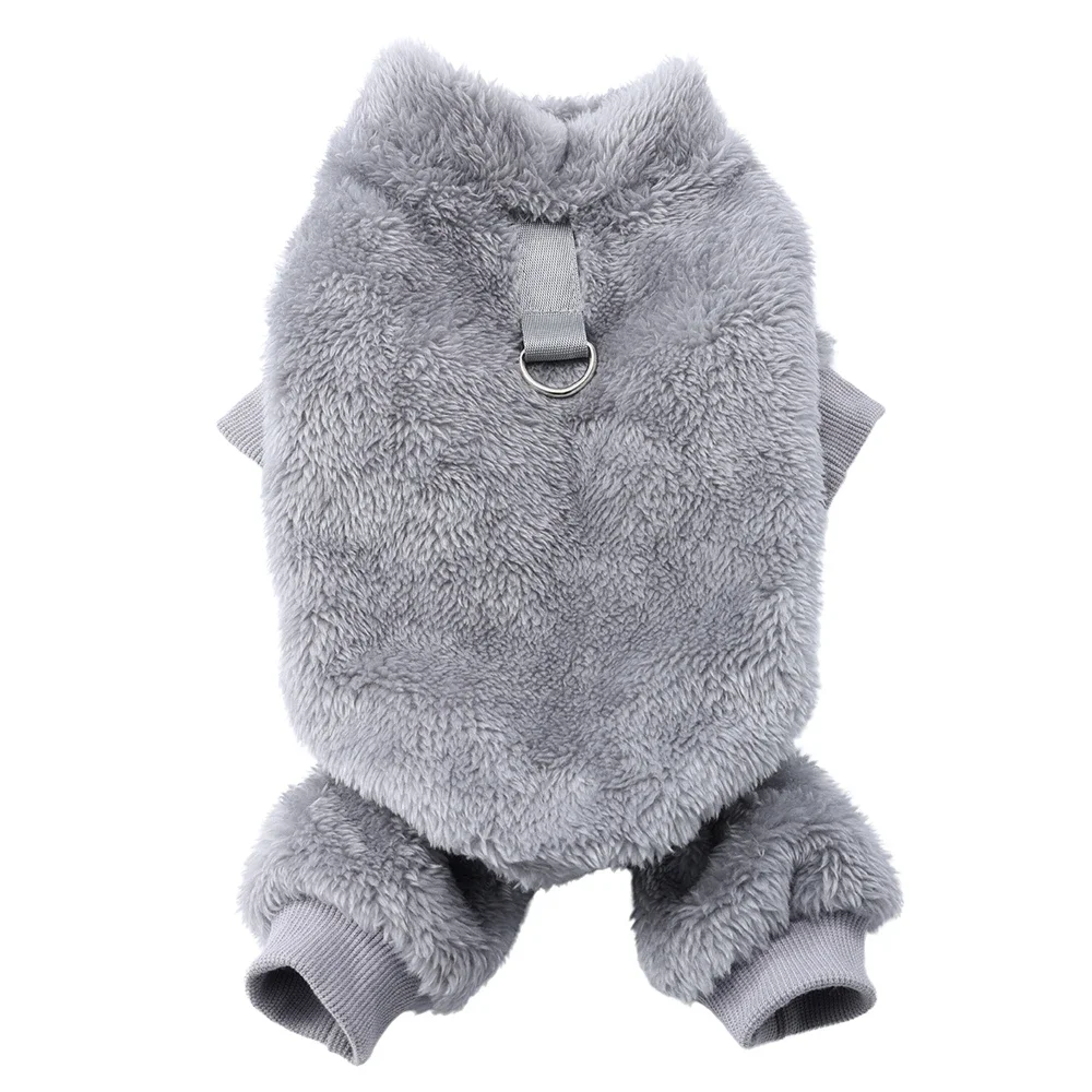 Weiche Fleece-Hundepyjamas, Kleidung, Herbst-Winter-Haustier-Overall für kleine und mittelgroße Hunde, Welpenpullover, warme Chihuahua-Mops-Einteiler-Outfits – Detail 3