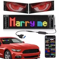 LED Car Sign DIY Programmable Scrolling Display,USB 5V Flexible LED Matrix Panel, App Control Custom Text Pattern Animation