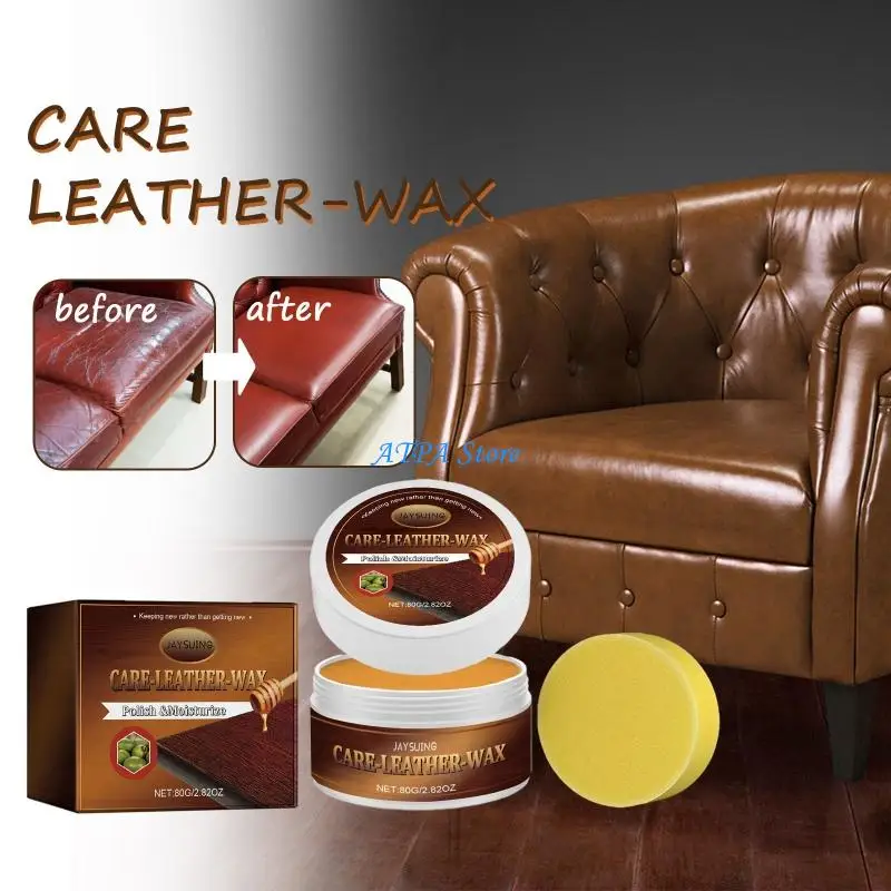 U13C 80g Wax Based Polish for Leather Upholstery Clothing and Household Items