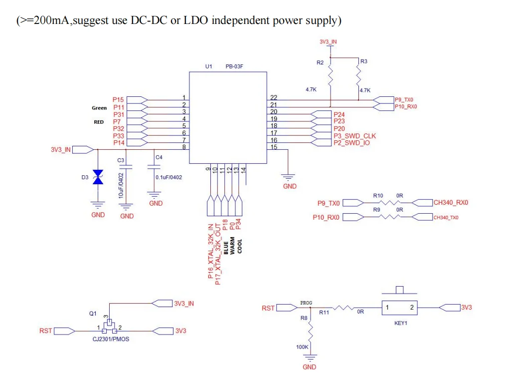 PB-03F Модуль Bluetooth BLE5.2 Low Power PHY6252 Solution