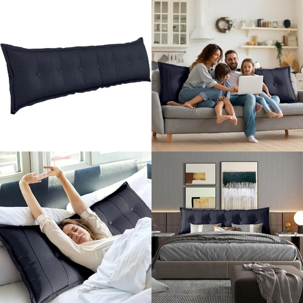 

King Size Rectangular Bolster Pillow for Bed - Back Rest Support Pillow for Sitting, Daybed Use, and Comfortable Back Support
