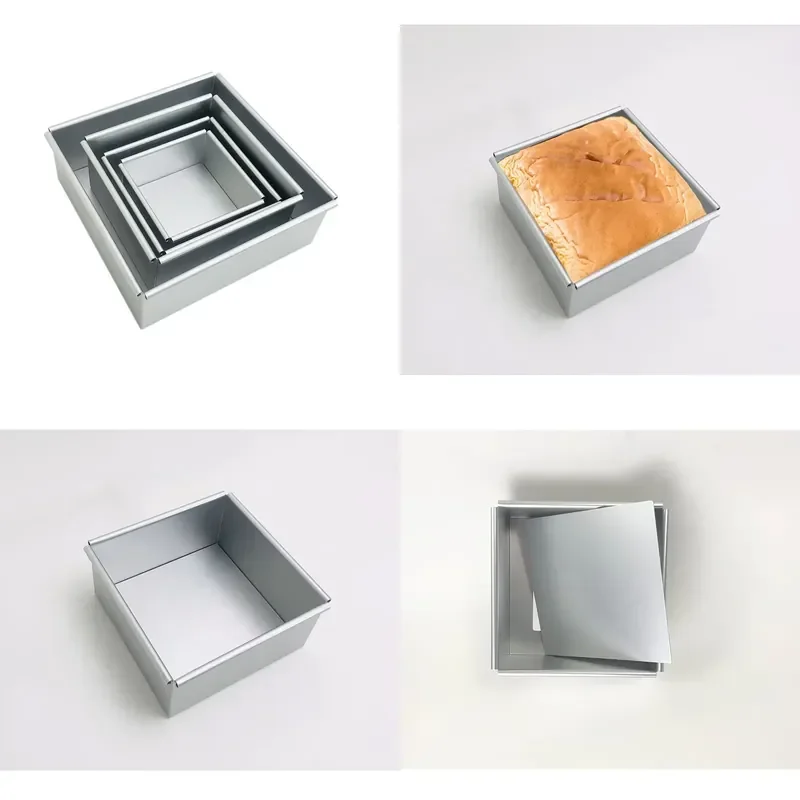 for Square Removable Bottom Non-stick Aluminum Cake Baking Pan Mold  Bread  Pan