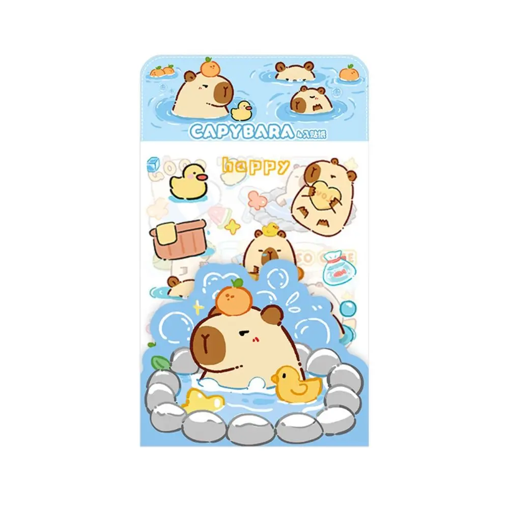 4 Pcs/bag Creative Cartoon Capybara Sticker Aesthetic Waterproof Capybara Ledger Material Cute Inspirational