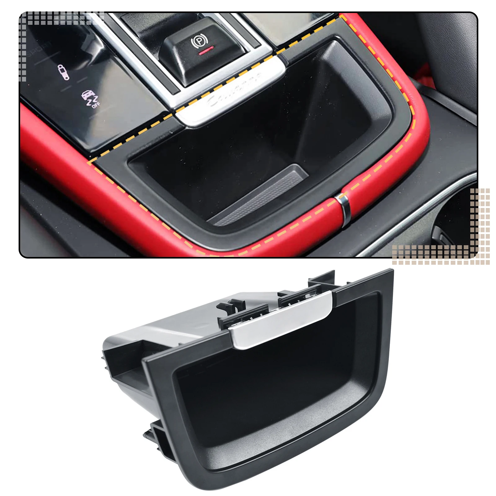 

For Porsche Cayanne 9Y0 2018-2023 9Y0864051 Inner Front Center Console Storage Box Tray Cover Car Insert Water Drink Cup Holder