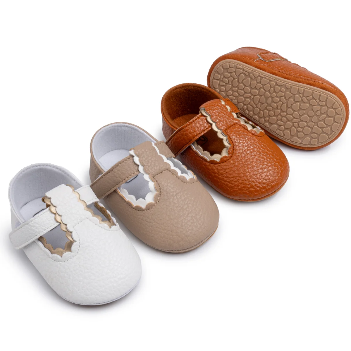 

Fashion Baby Girls Pu Leather First Walkers Color Blocked Lace Princess Shoes Rubber Soft Anti-Slip Flat Sole 0-18 Months