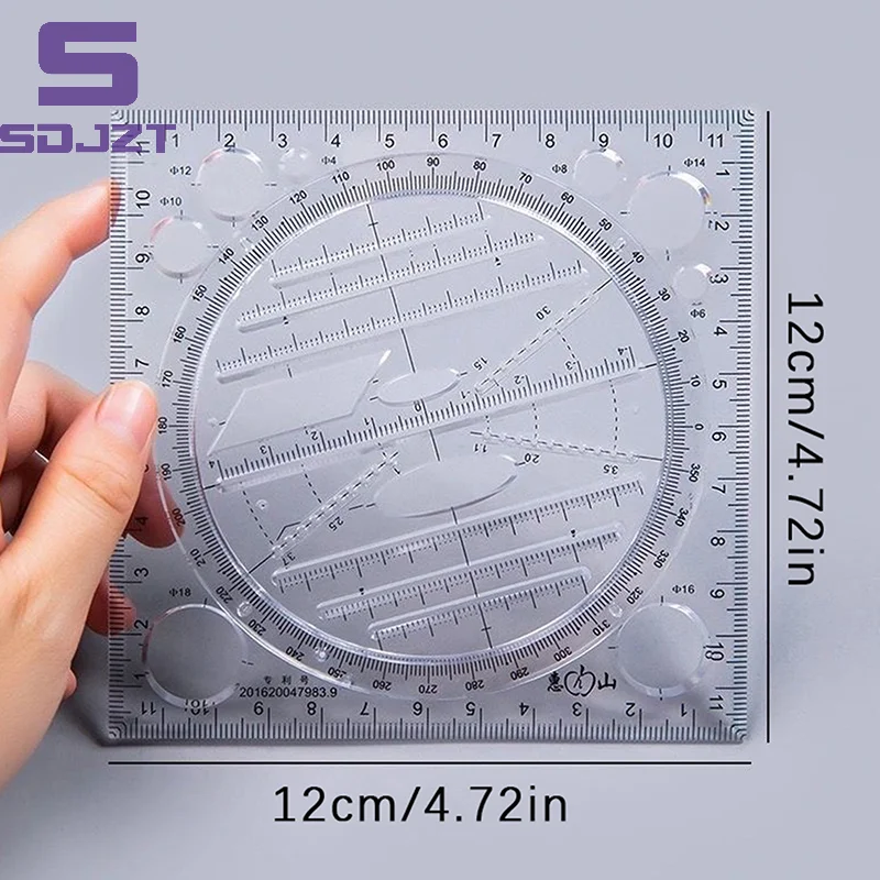 Multifunction Ruler Drawing Template Art Design Architect Stereo Geometry Circle Drafting Measuring Scale Kawaii Ruler