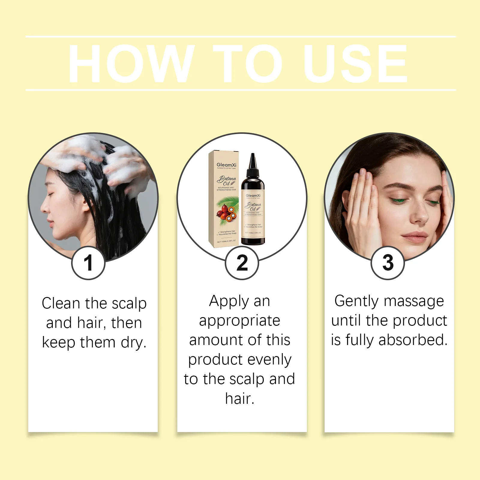 Batana Hair Essential Oil Strengthen Hair Roots Anti Hair Loss Enhances Silkiness Moisturizing Nourishing Scalp Hair Growth Care