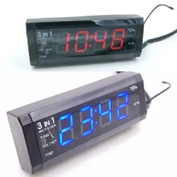 12V 3 In 1 Car CAR LED Voltmeter Thermometer Clock + LED Clock Digital Display Timer Voltmeter Interior Electronic Accessories